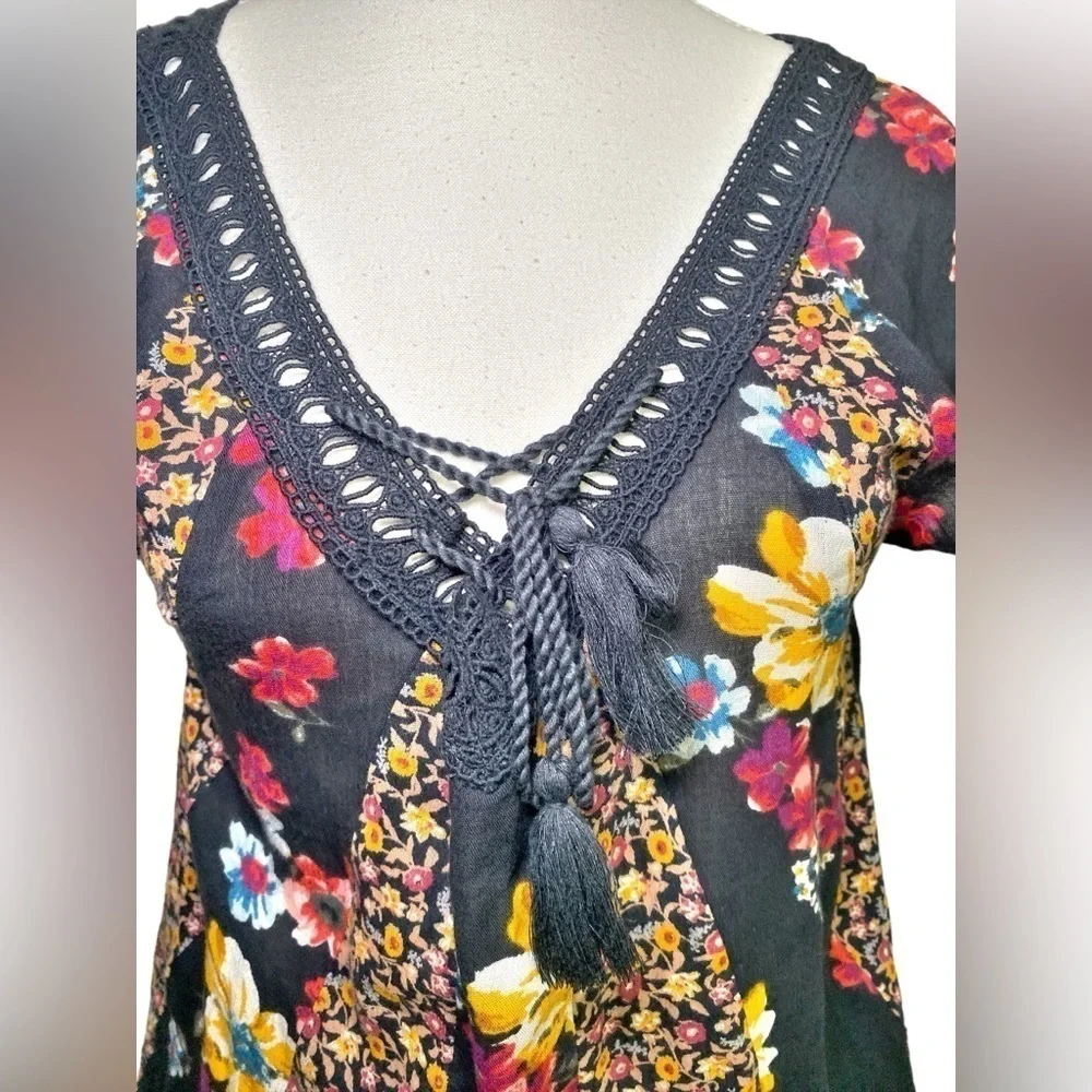 Hollister Y2K Baby Doll Patchwork Bohemian Floral Top - Picture 4 of 14